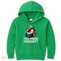 You Free Tonight Eagle Funny Patriotic American Kids Hoodie thumb 0