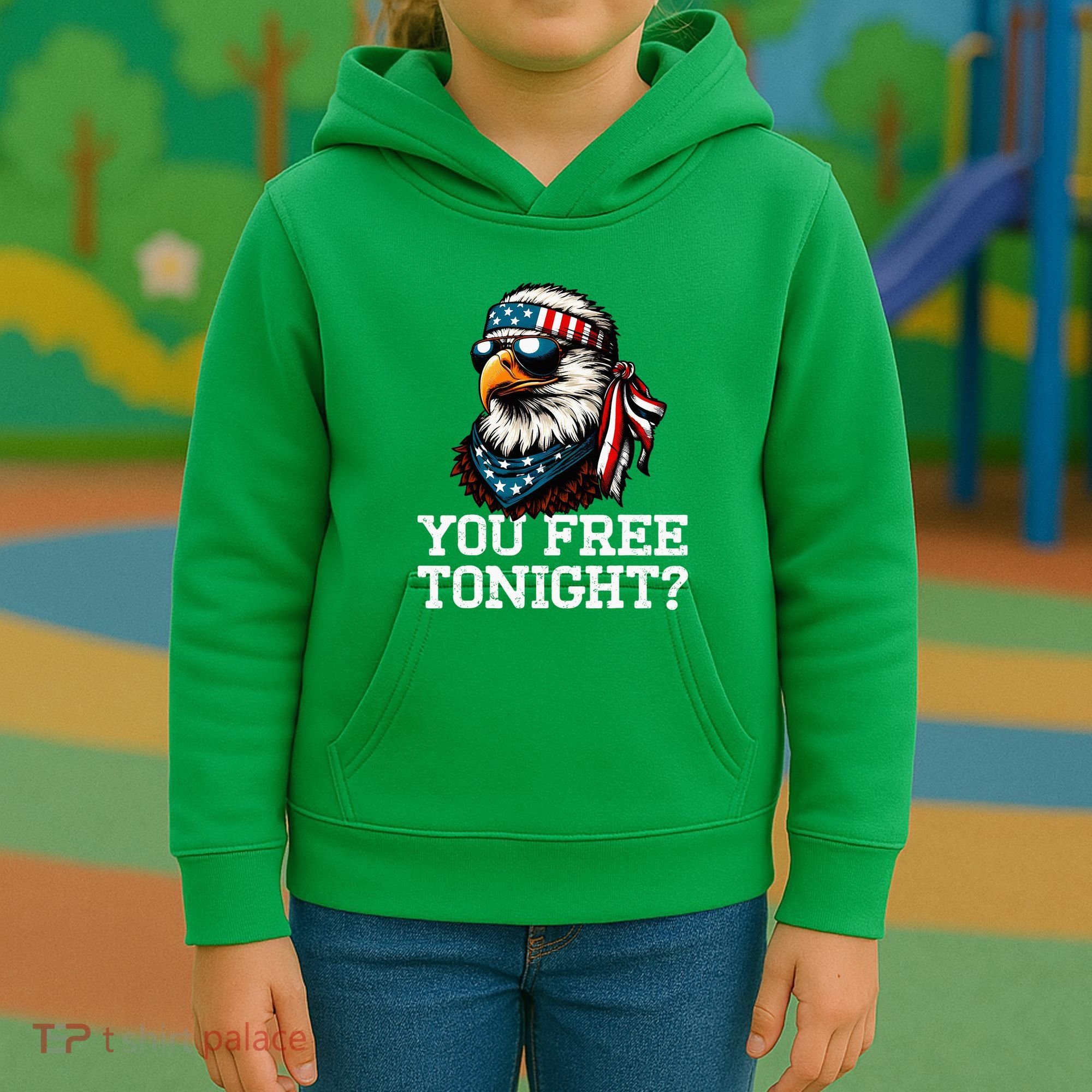You Free Tonight Eagle Funny Patriotic American Kids Hoodie