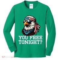 You Free Tonight Eagle Funny Patriotic American Kids Long Sleeve Shirt thumb 0