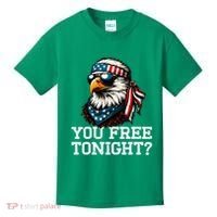 You Free Tonight Eagle Funny Patriotic American Kids T-Shirt thumb 0