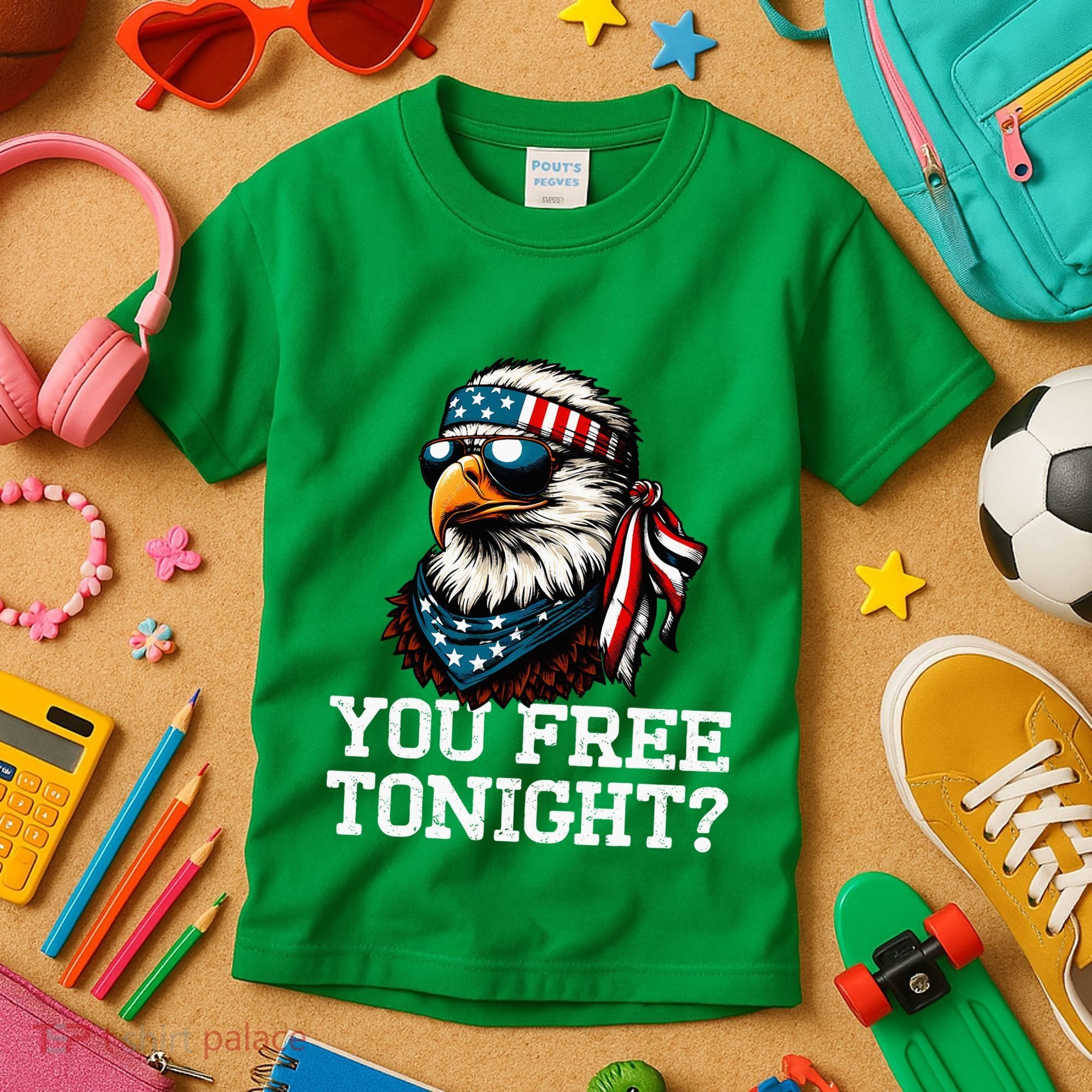 You Free Tonight Eagle Funny Patriotic American Kids T-Shirt