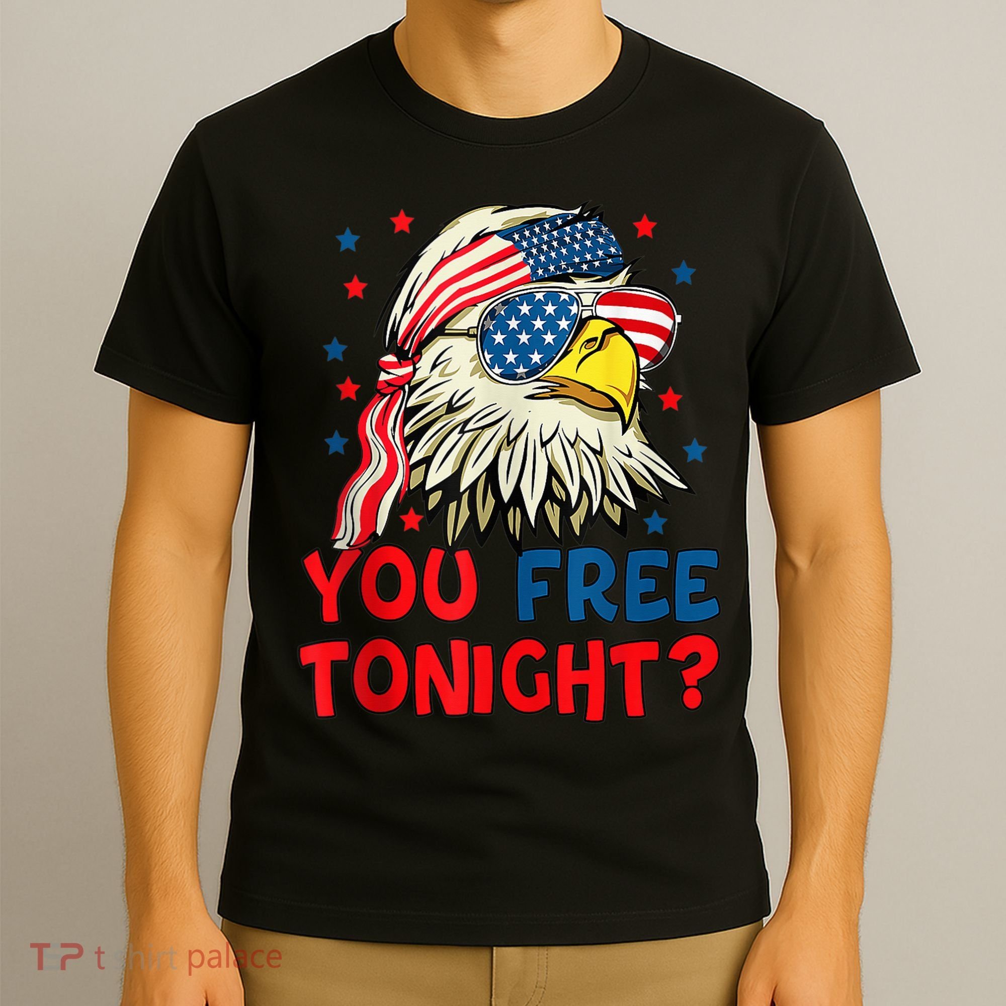 You Free Tonight Bald Eagle Mullet American Flag 4th Of July T-Shirt