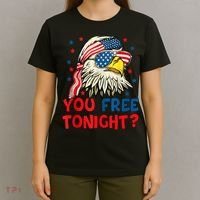 You Free Tonight Bald Eagle Mullet American Flag 4th Of July T-Shirt thumb 4