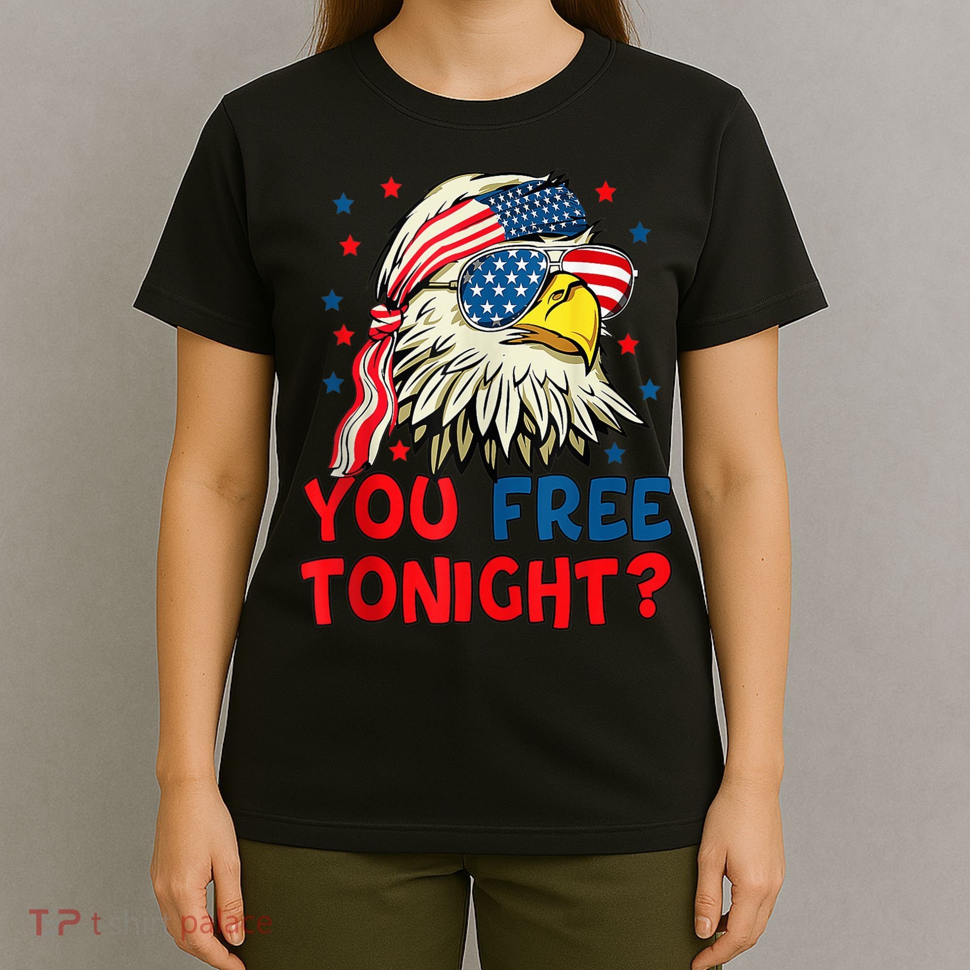 You Free Tonight Bald Eagle Mullet American Flag 4th Of July T-Shirt