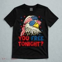 You Free Tonight Bald Eagle Mullet American Flag 4th Of July T-Shirt thumb 5