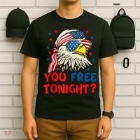 You Free Tonight Bald Eagle Mullet American Flag 4th Of July T-Shirt thumb 6