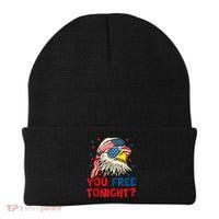 You Free Tonight Bald Eagle Mullet American Flag 4th Of July Beanie thumb 0