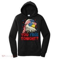 You Free Tonight Bald Eagle Mullet American Flag 4th Of July Women's Hoodie thumb 0