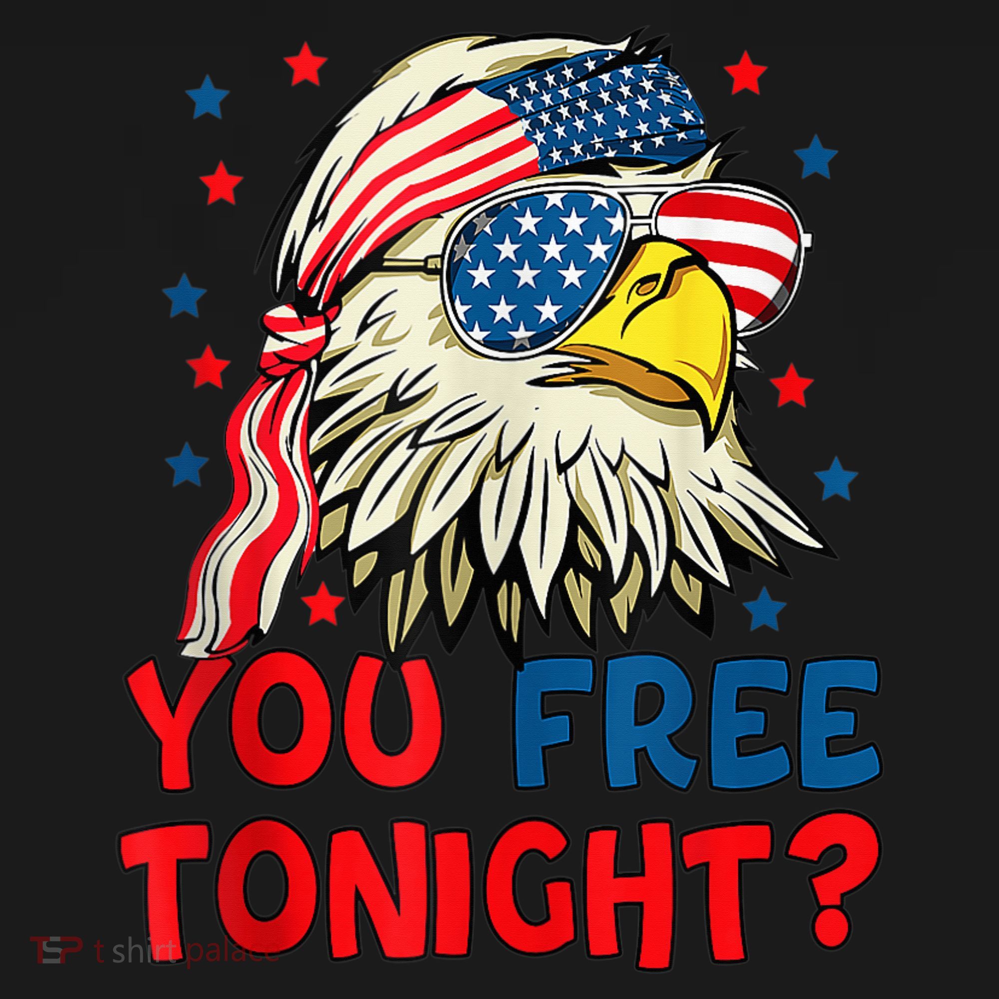 You Free Tonight Bald Eagle Mullet American Flag 4th Of July Women's Hoodie