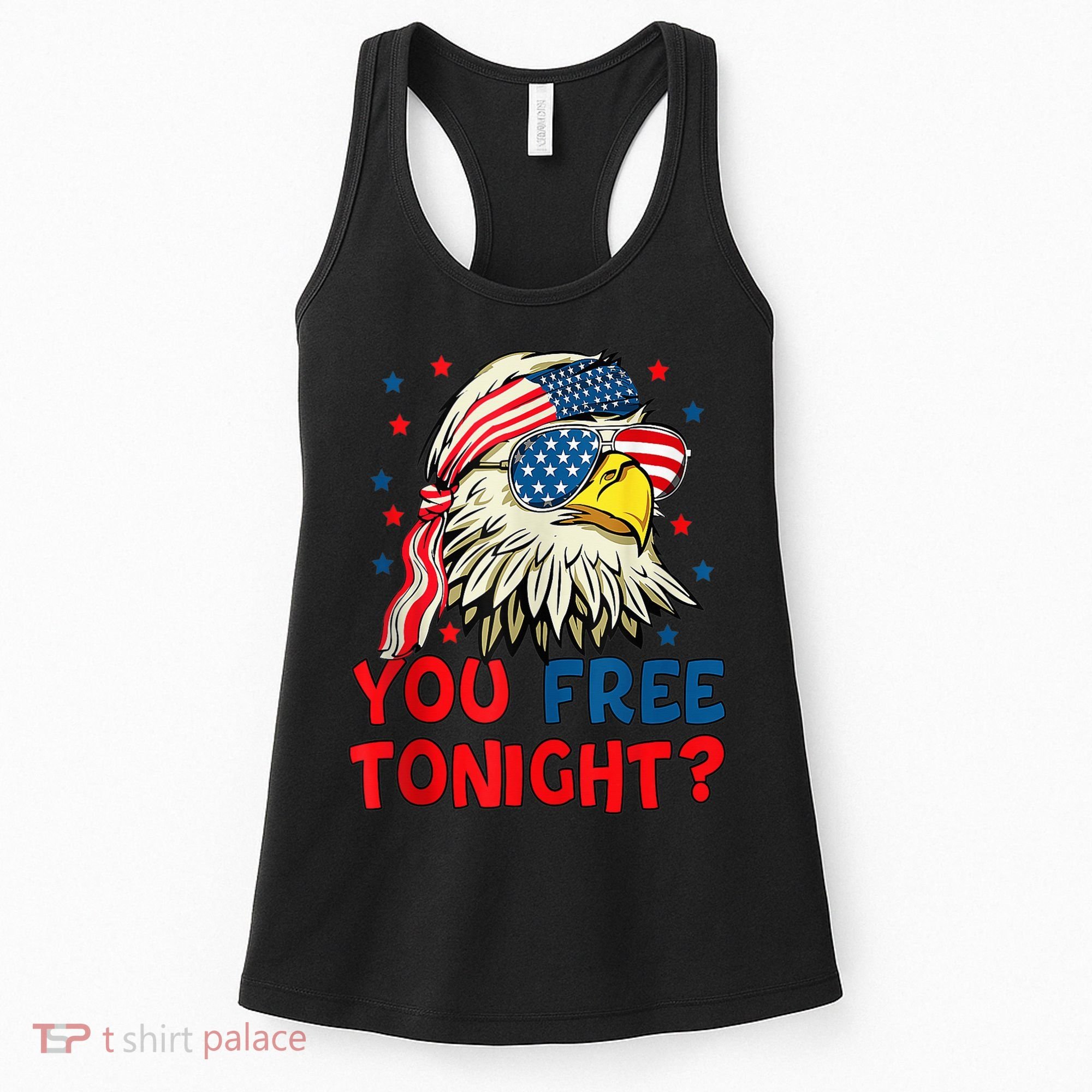You Free Tonight Bald Eagle Mullet American Flag 4th Of July Women's Tank Top