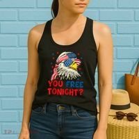 You Free Tonight Bald Eagle Mullet American Flag 4th Of July Women's Tank Top thumb 2