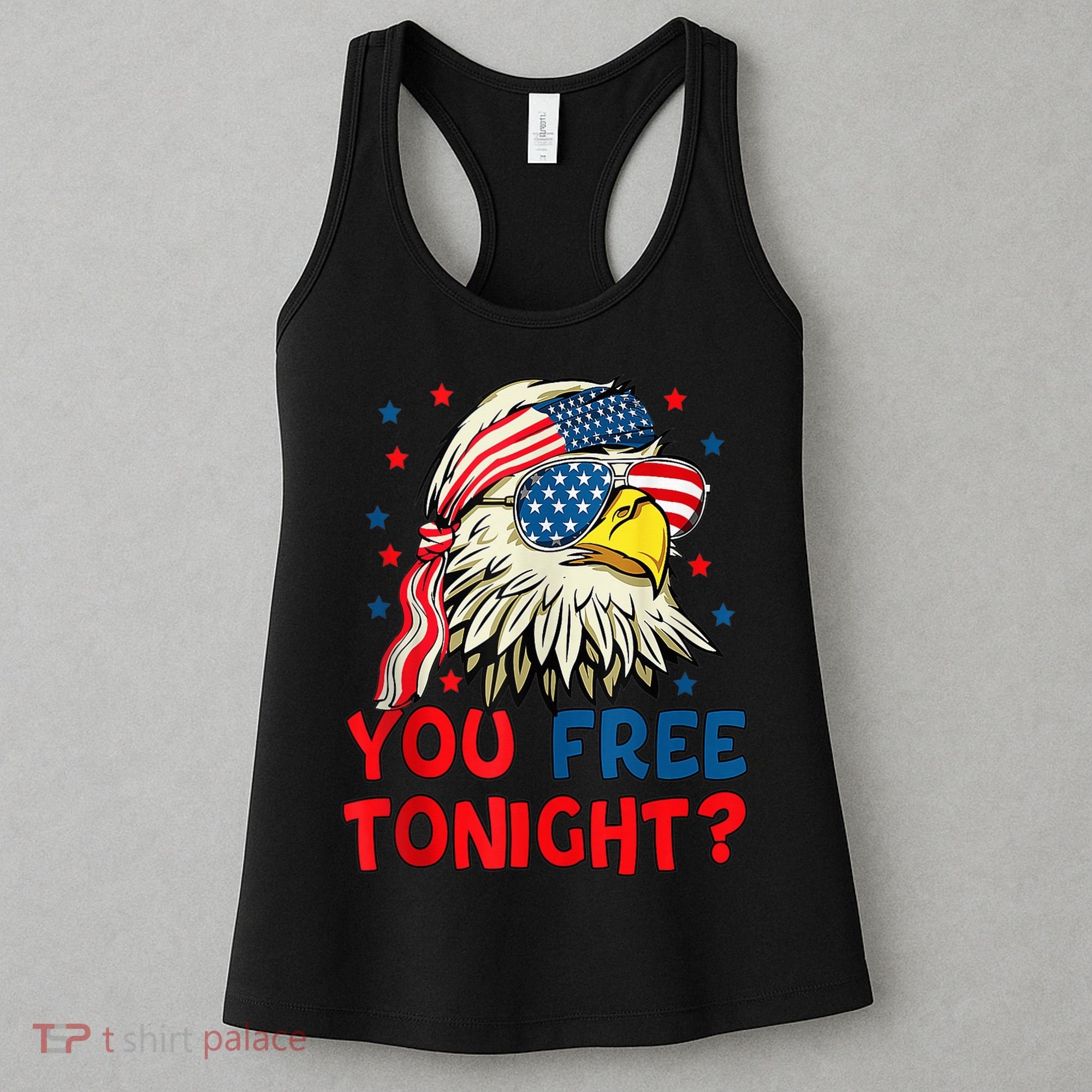You Free Tonight Bald Eagle Mullet American Flag 4th Of July Women's Tank Top