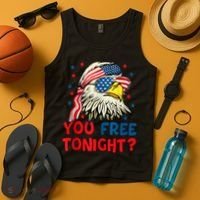 You Free Tonight Bald Eagle Mullet American Flag 4th Of July Tank Top thumb 4