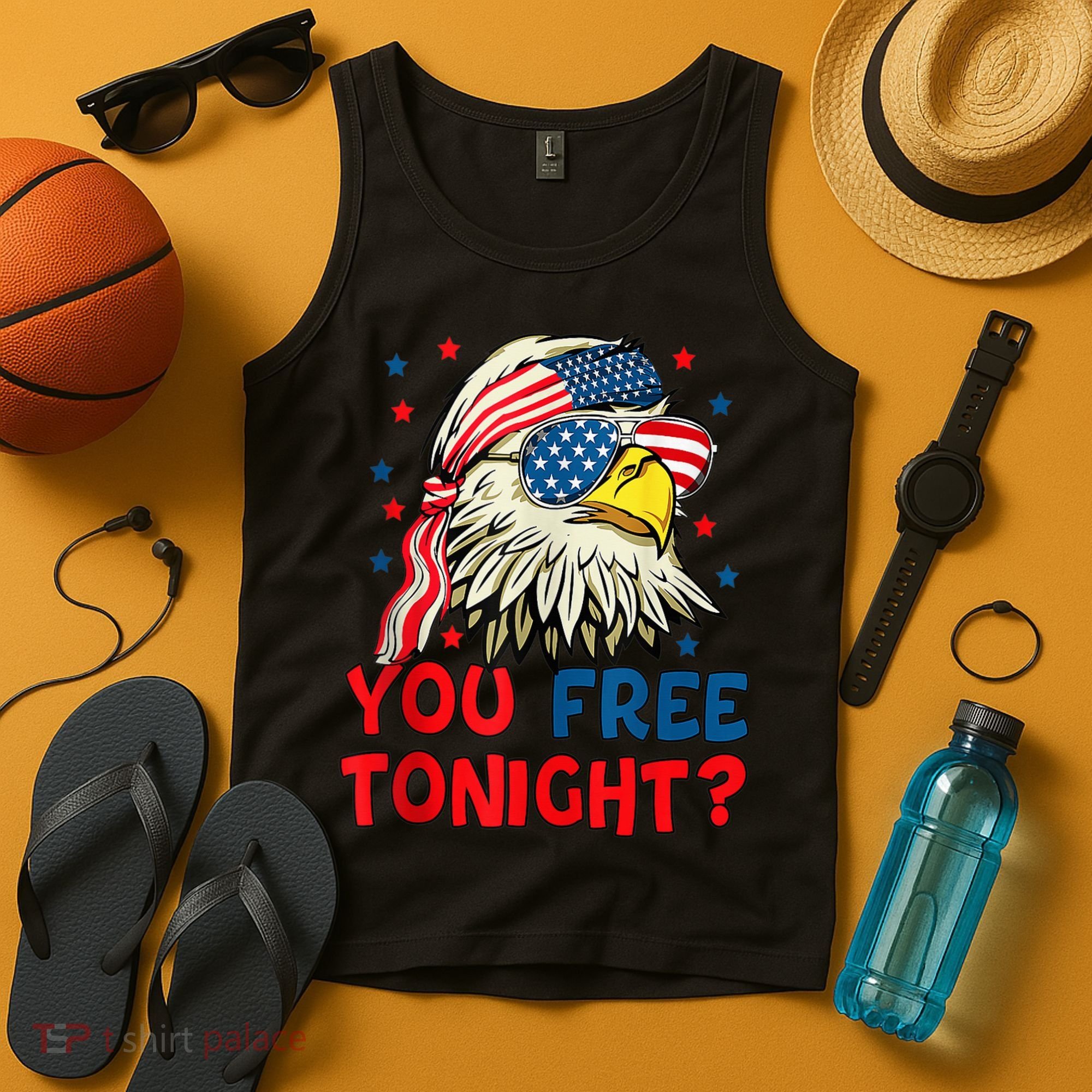 You Free Tonight Bald Eagle Mullet American Flag 4th Of July Tank Top