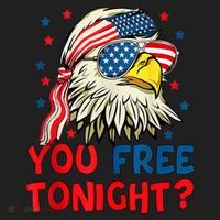 You Free Tonight Bald Eagle Mullet American Flag 4th Of July Golf Towel thumb 3