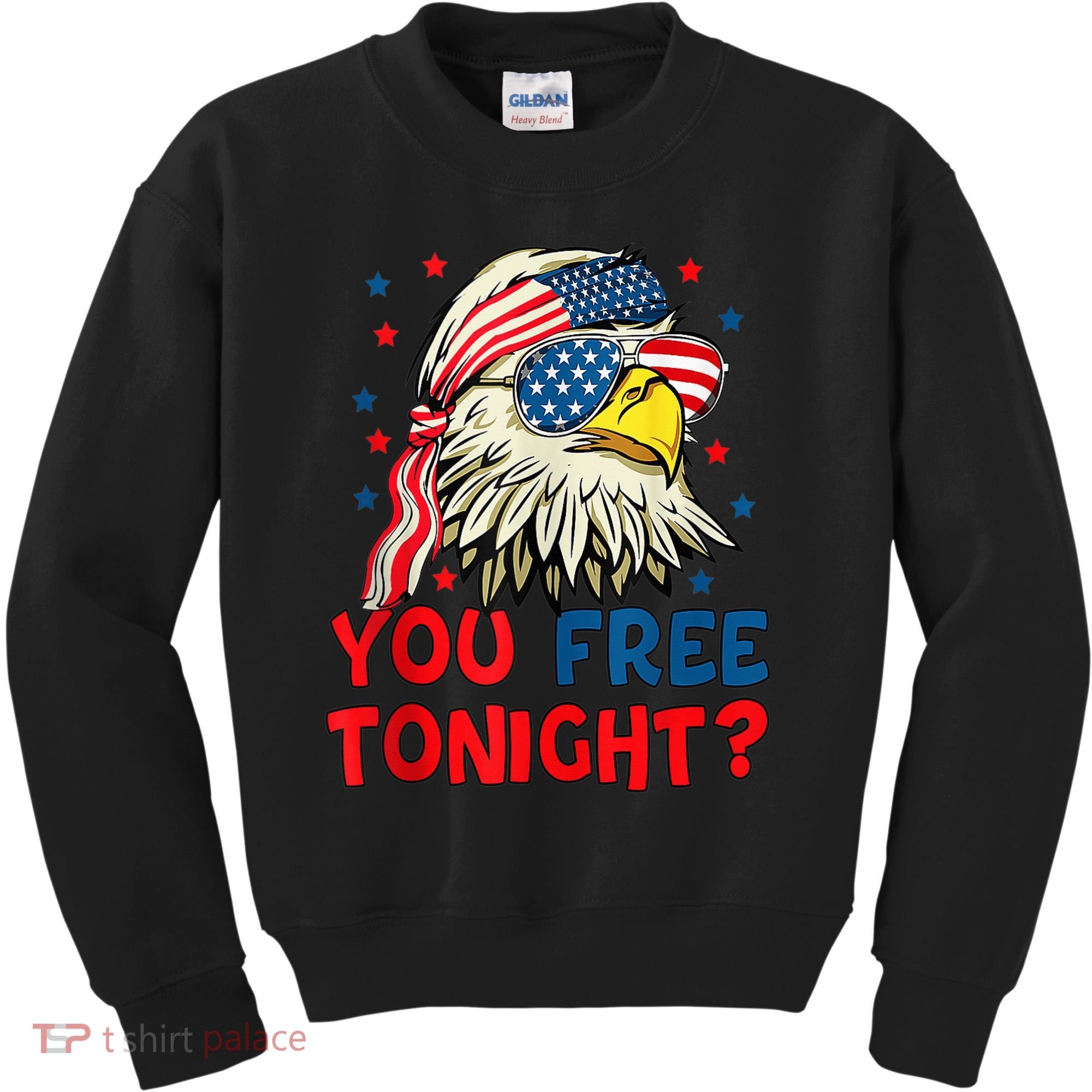 You Free Tonight Bald Eagle Mullet American Flag 4th Of July Kids Sweatshirt