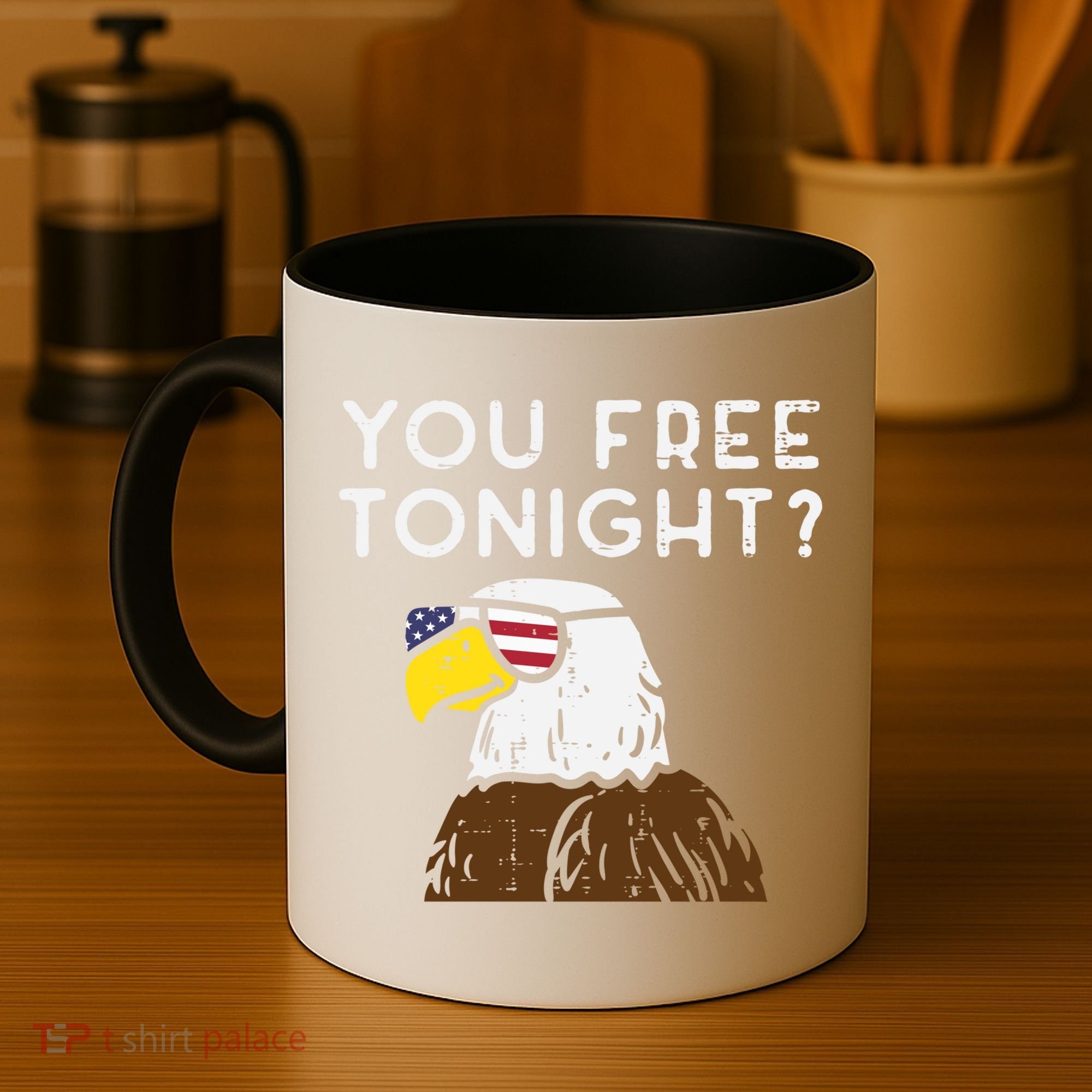 You Free Tonight Bald Eagle Us Flag Sunglasses 4th Of July Gift Coffee Mug