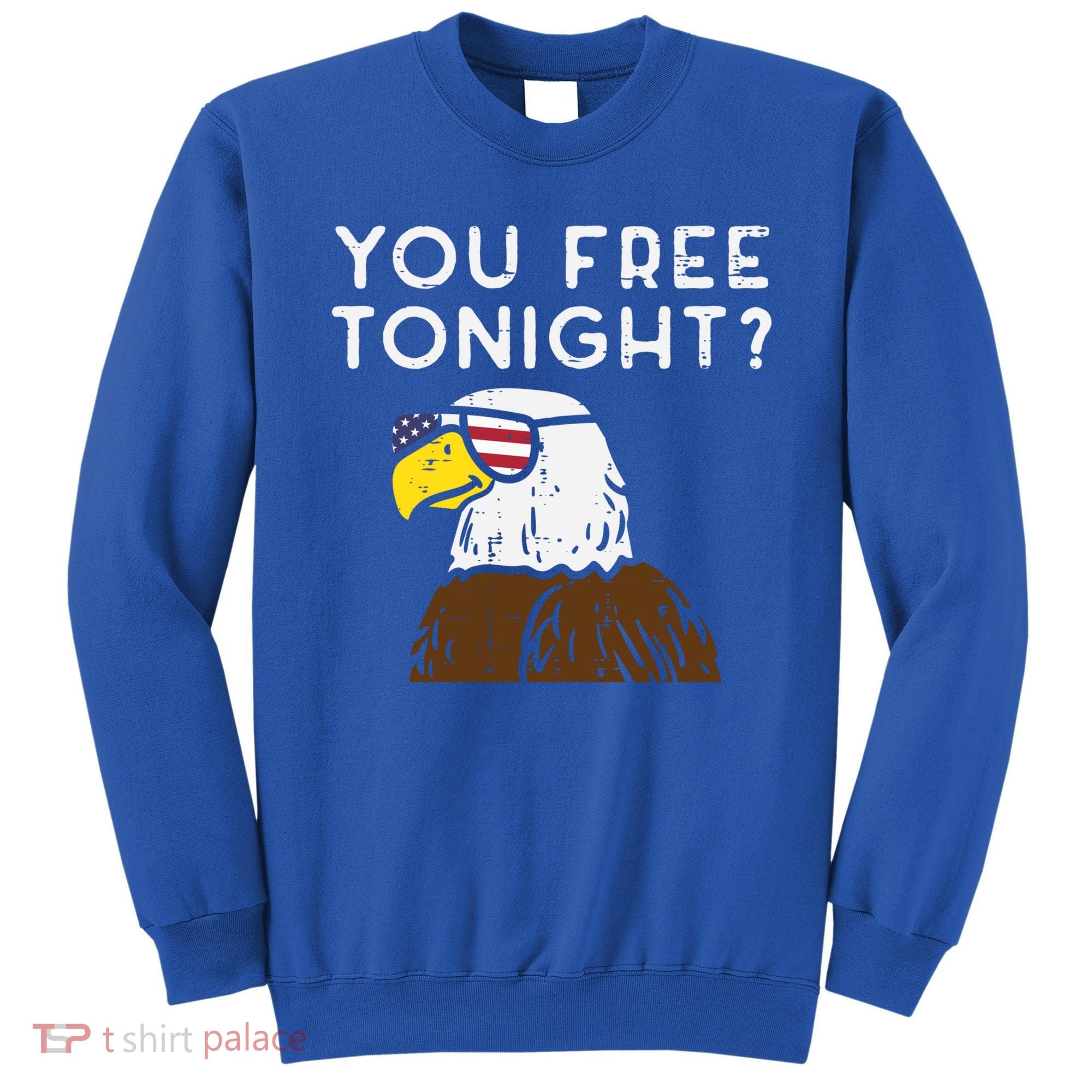 You Free Tonight Bald Eagle Us Flag Sunglasses 4th Of July Gift Sweatshirt