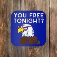 You Free Tonight Bald Eagle Us Flag Sunglasses 4th Of July Gift Coaster thumb 0