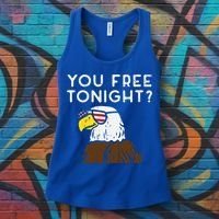 You Free Tonight Bald Eagle Us Flag Sunglasses 4th Of July Gift Women's Tank Top thumb 3