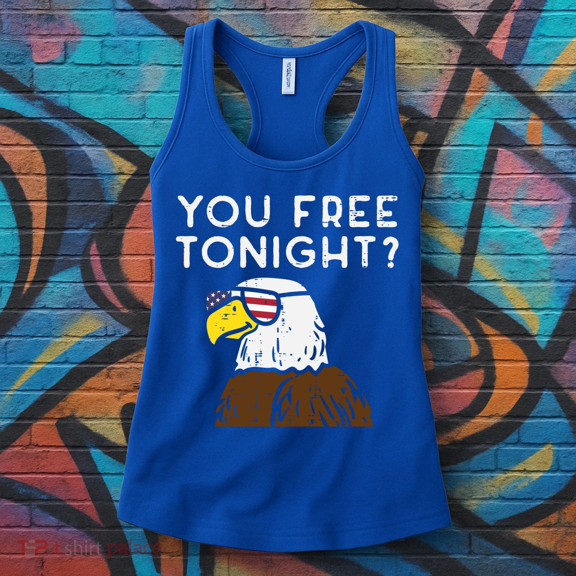 You Free Tonight Bald Eagle Us Flag Sunglasses 4th Of July Gift Women's Tank Top