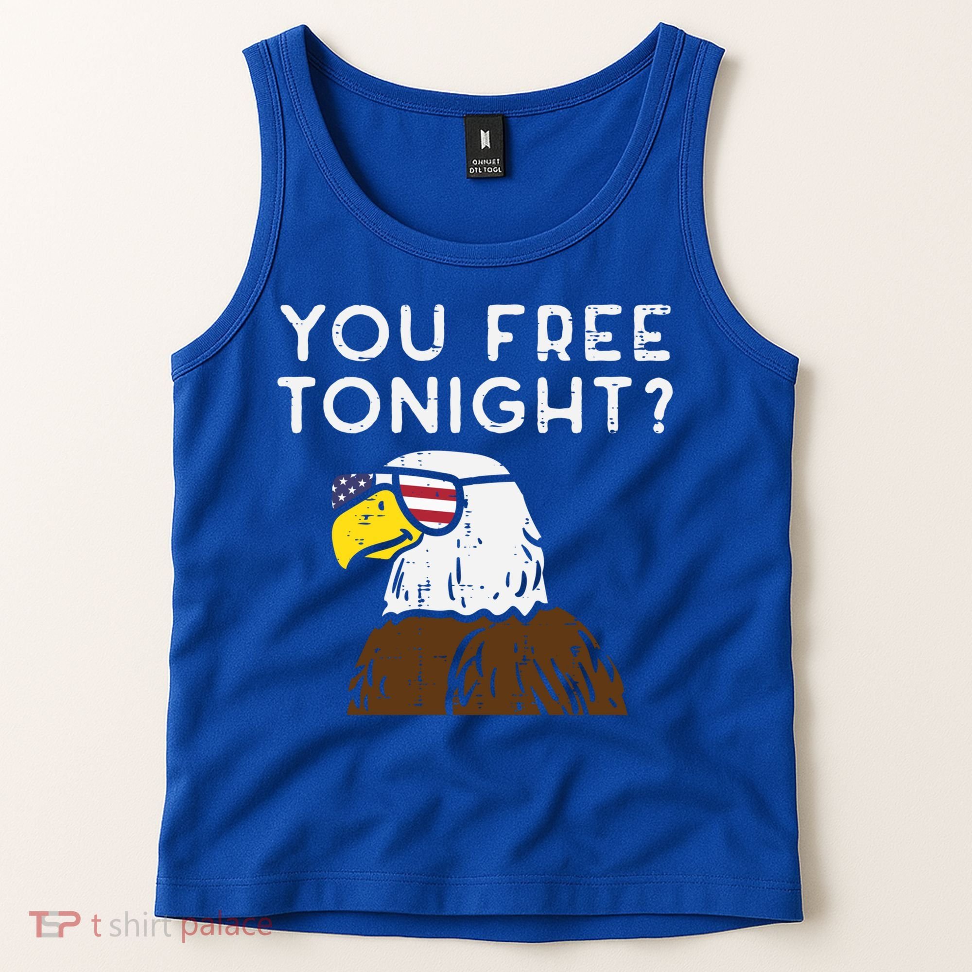 You Free Tonight Bald Eagle Us Flag Sunglasses 4th Of July Gift Tank Top