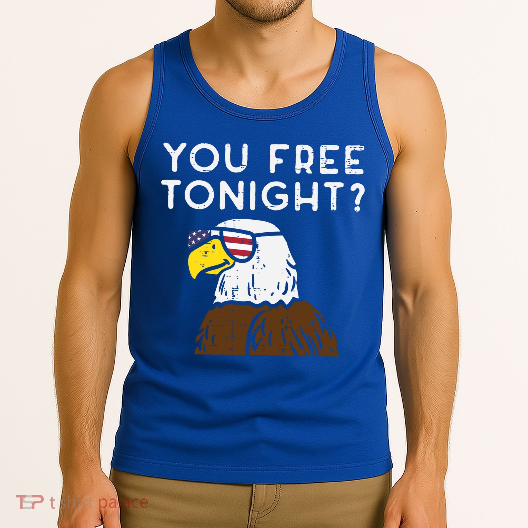 You Free Tonight Bald Eagle Us Flag Sunglasses 4th Of July Gift Tank Top