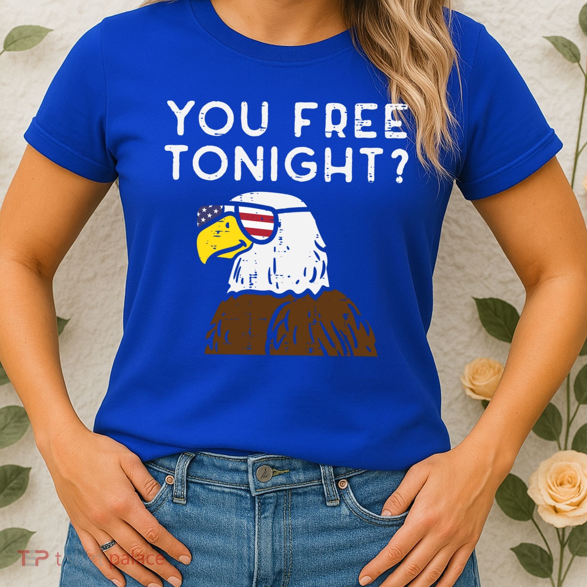 You Free Tonight Bald Eagle Us Flag Sunglasses 4th Of July Gift Women's T-Shirt