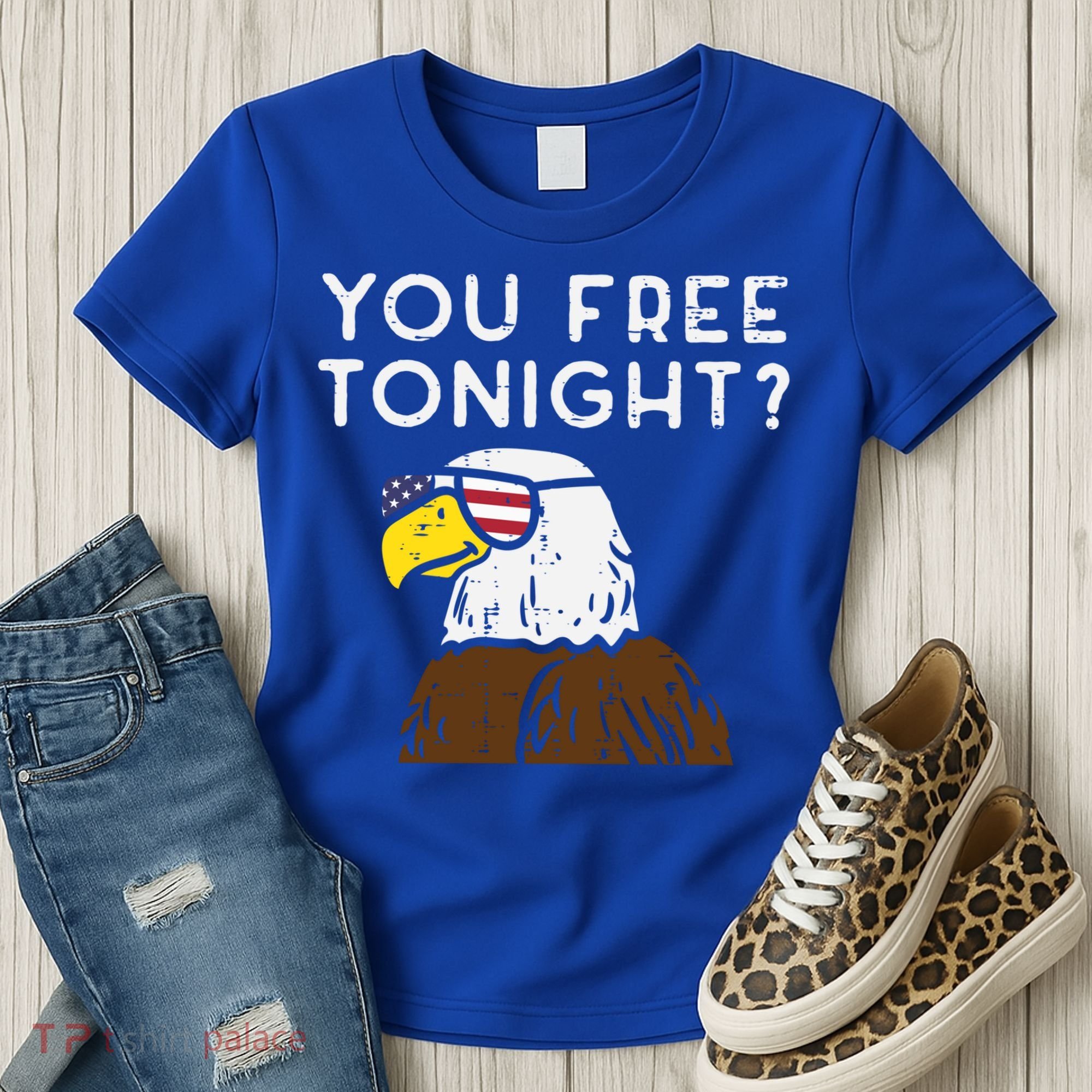 You Free Tonight Bald Eagle Us Flag Sunglasses 4th Of July Gift Women's T-Shirt