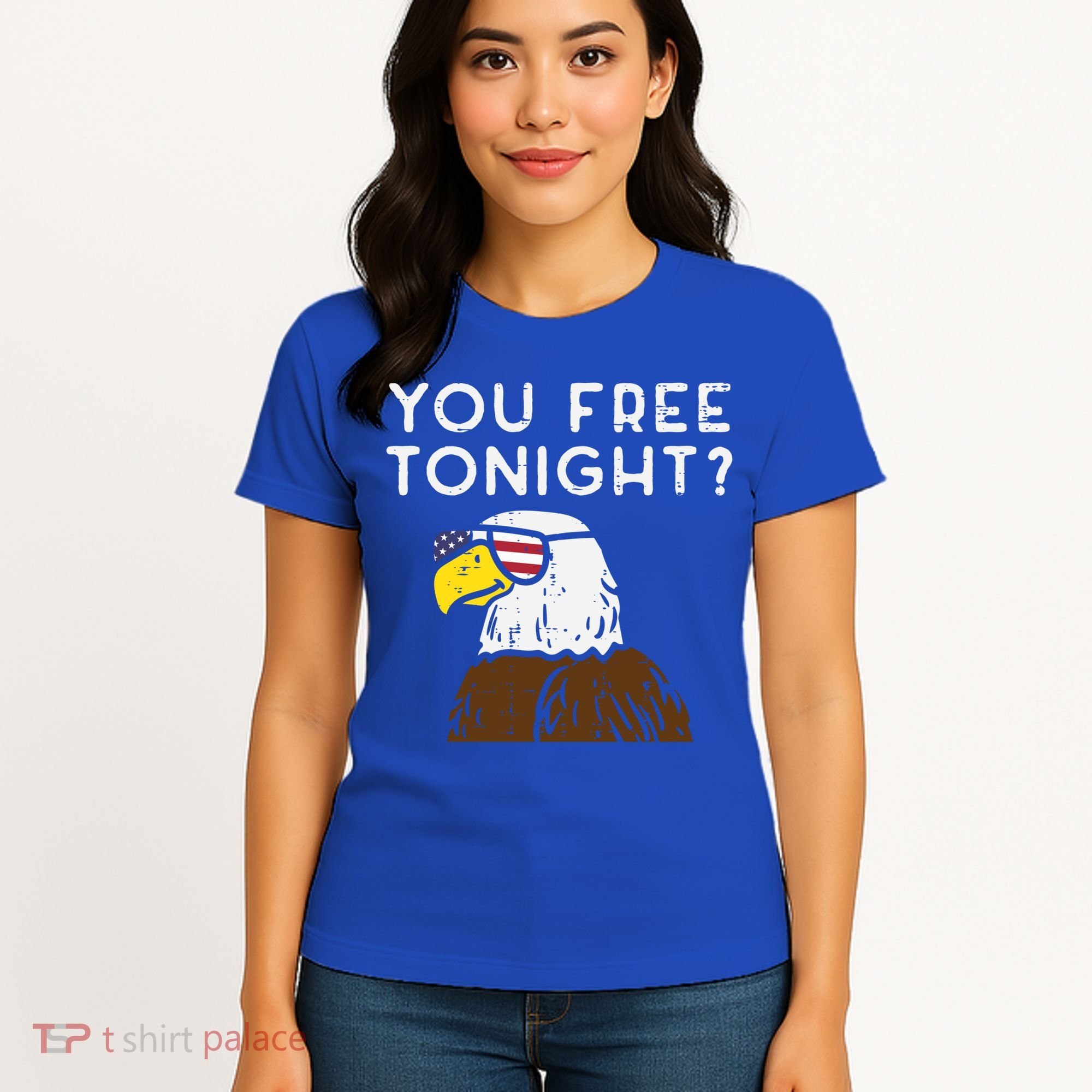 You Free Tonight Bald Eagle Us Flag Sunglasses 4th Of July Gift Women's T-Shirt