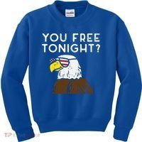You Free Tonight Bald Eagle Us Flag Sunglasses 4th Of July Gift Kids Sweatshirt thumb 0
