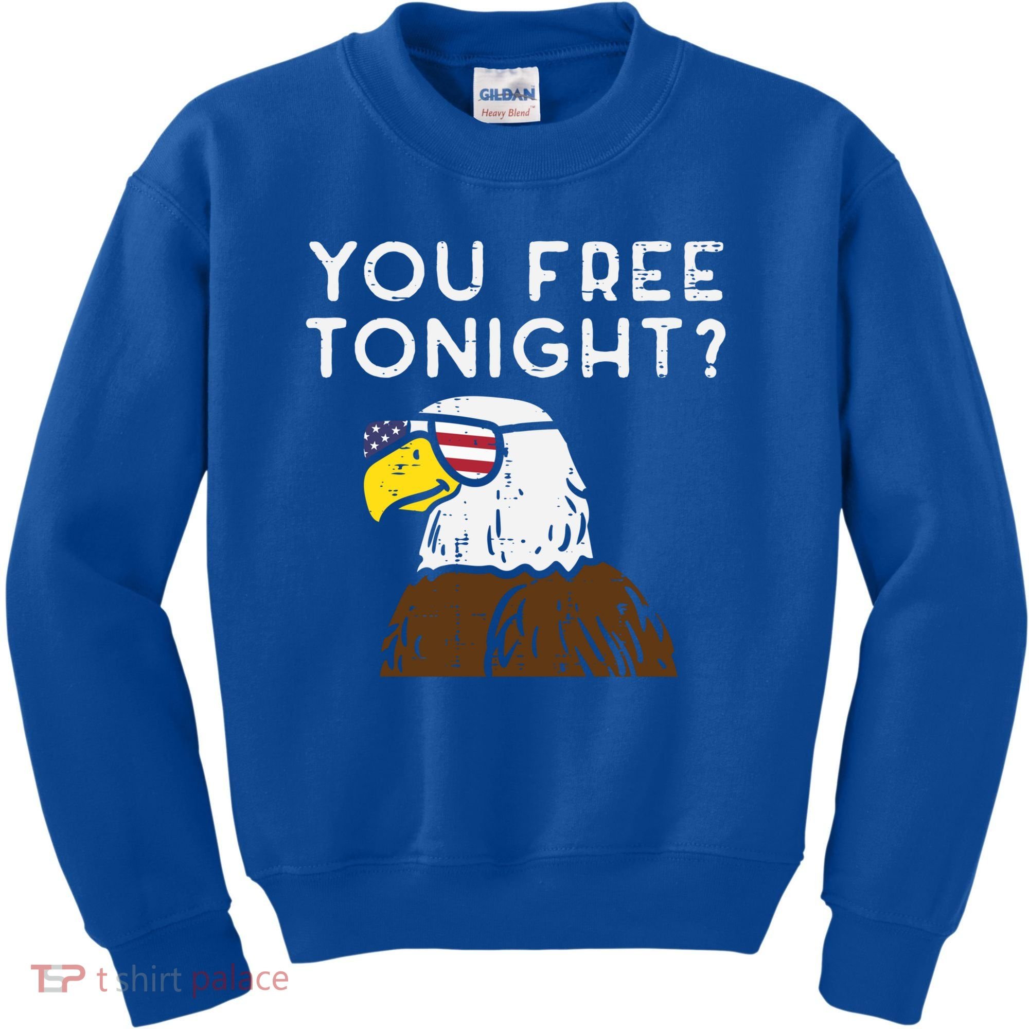 You Free Tonight Bald Eagle Us Flag Sunglasses 4th Of July Gift Kids Sweatshirt