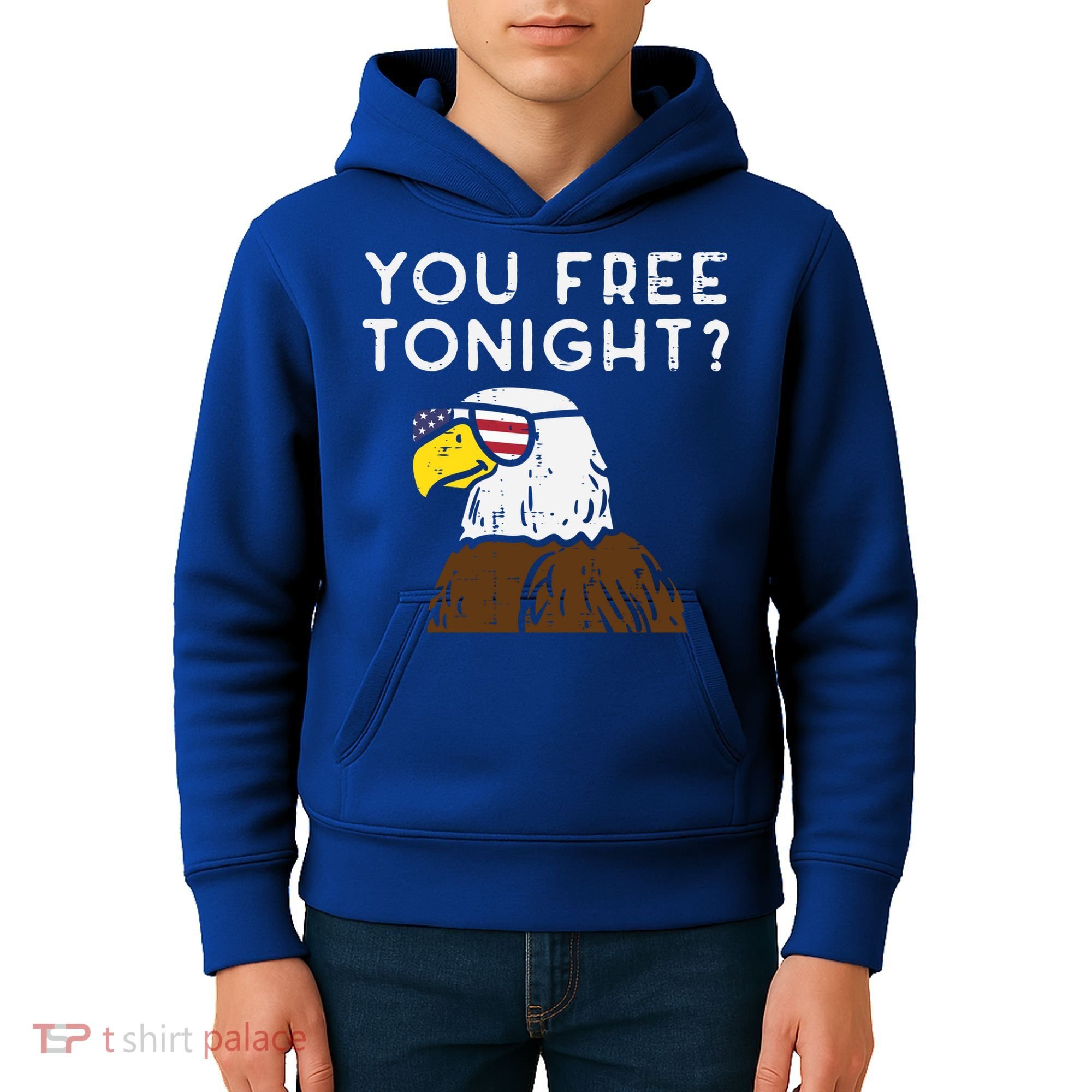 You Free Tonight Bald Eagle Us Flag Sunglasses 4th Of July Gift Kids Hoodie