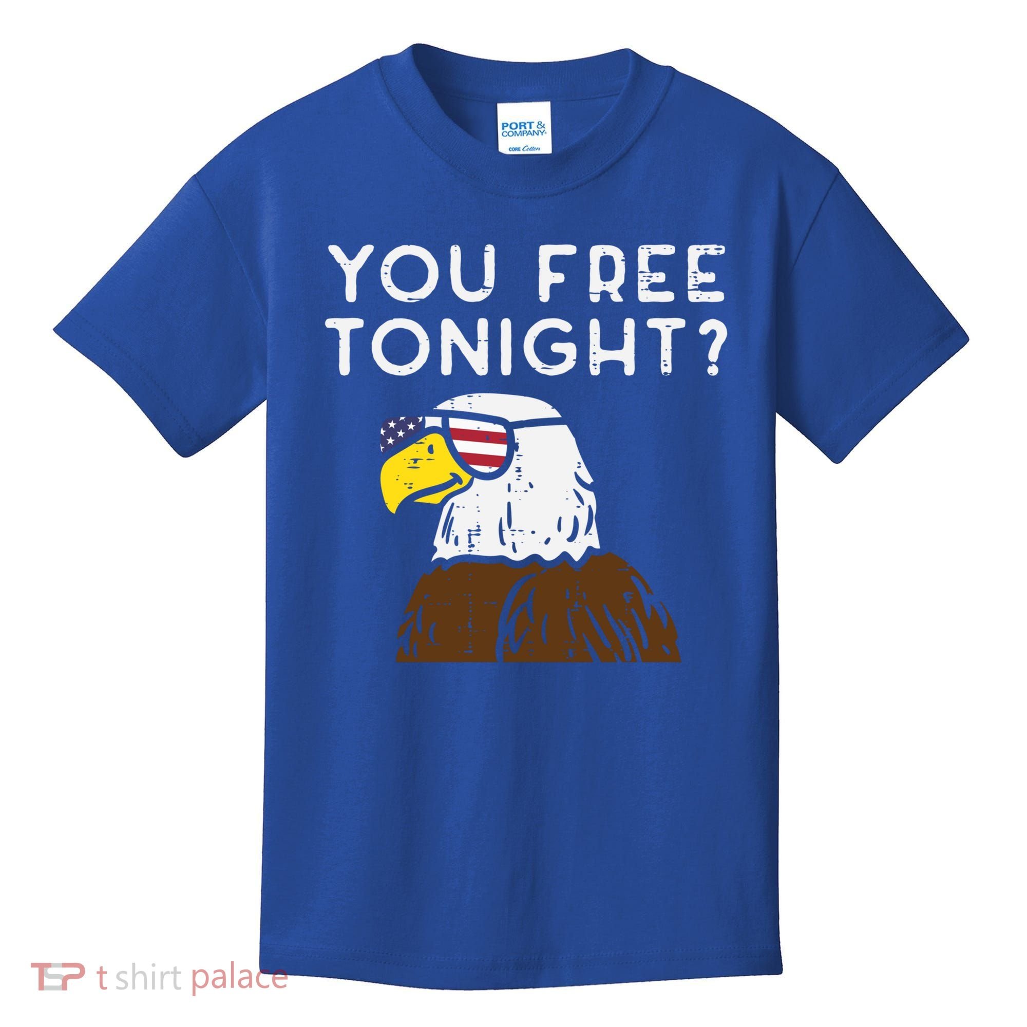 You Free Tonight Bald Eagle Us Flag Sunglasses 4th Of July Gift Kids T-Shirt