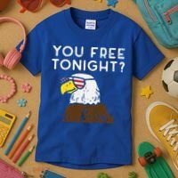 You Free Tonight Bald Eagle Us Flag Sunglasses 4th Of July Gift Kids T-Shirt thumb 3