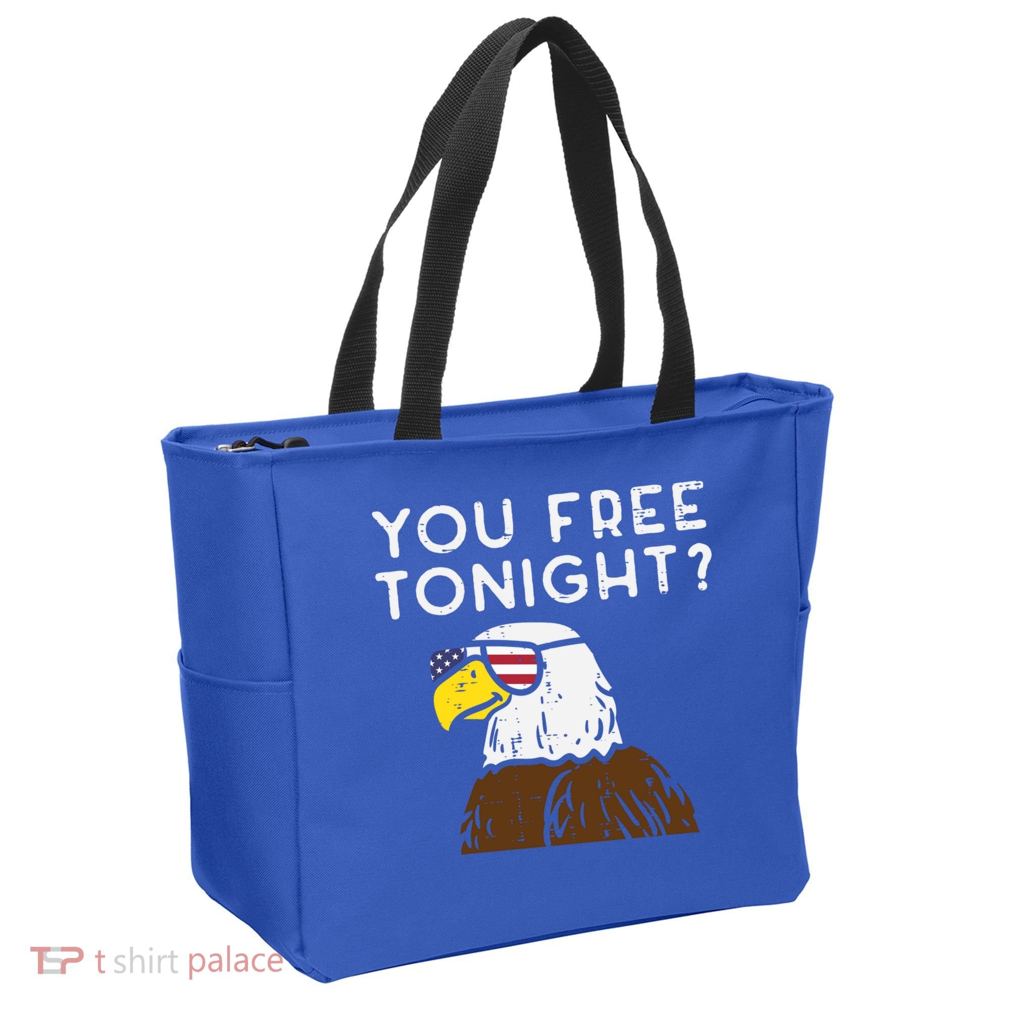 You Free Tonight Bald Eagle Us Flag Sunglasses 4th Of July Gift Tote Bag