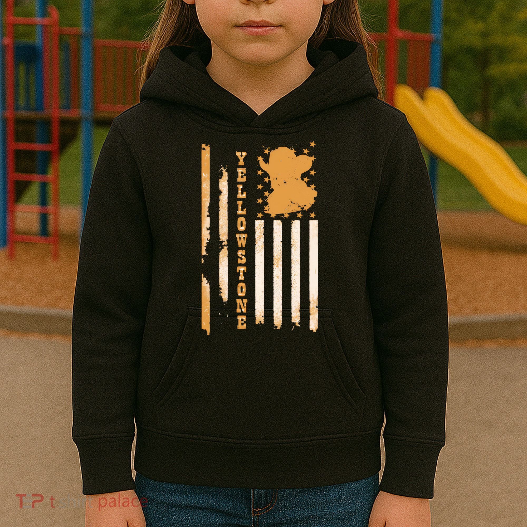 Yellowstonee Flag Kids Hoodie