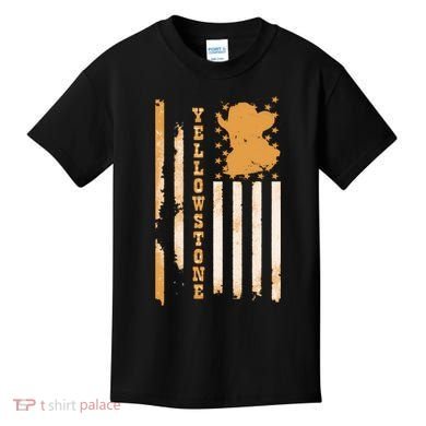 Yellowstonee Flag Kids T-Shirt
