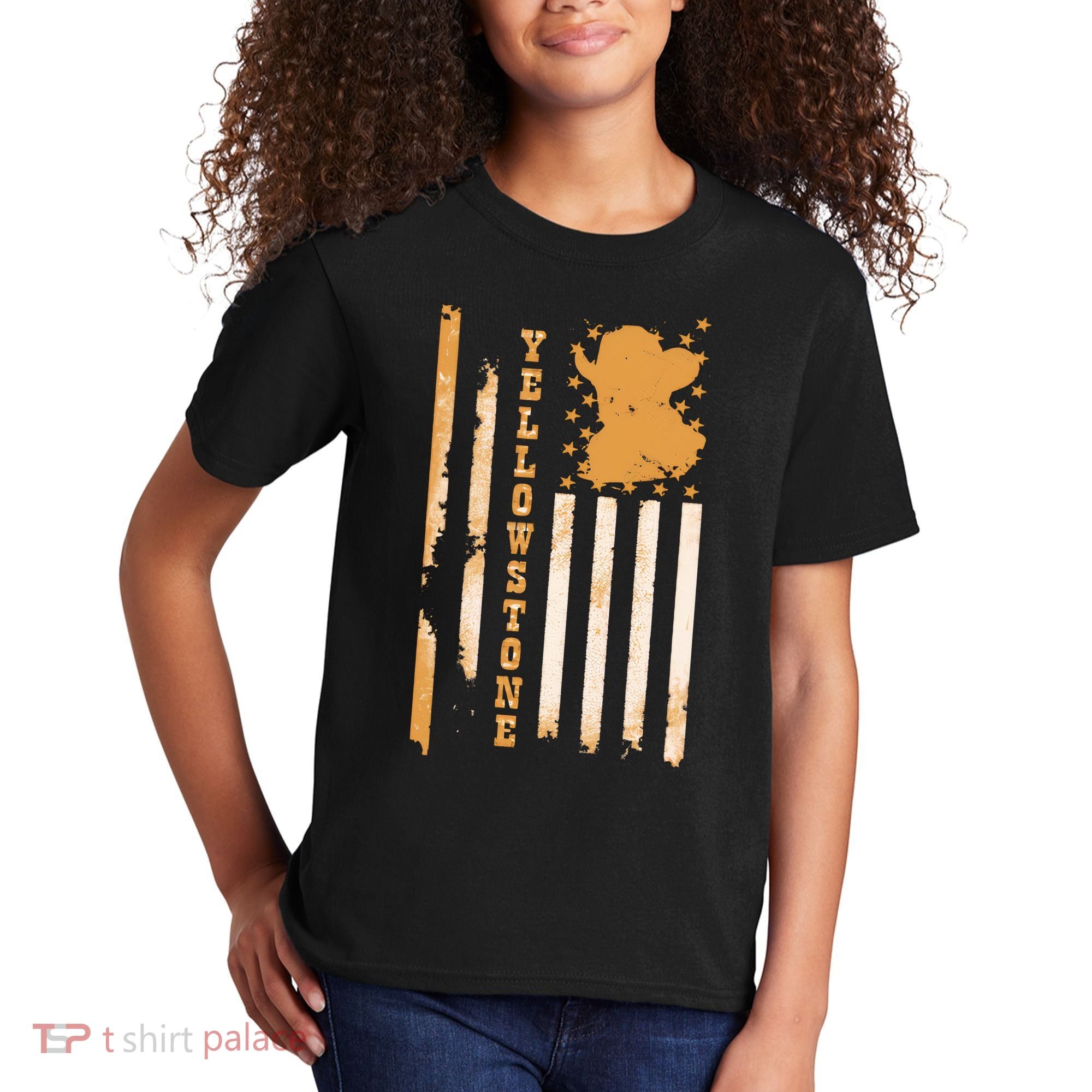 Yellowstonee Flag Kids T-Shirt