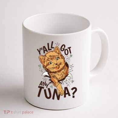 Yall Got Any Tuna Funny Cat Coffee Mug back