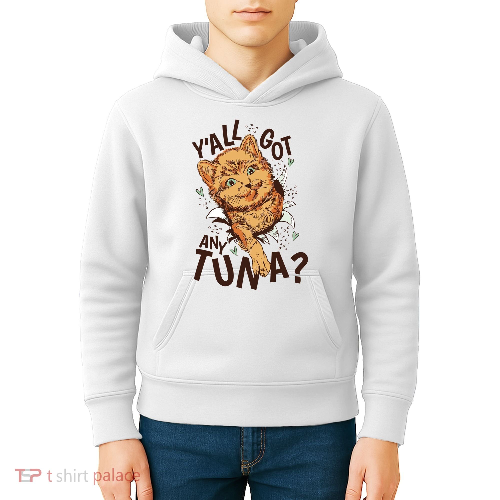 Yall Got Any Tuna Funny Cat Kids Hoodie