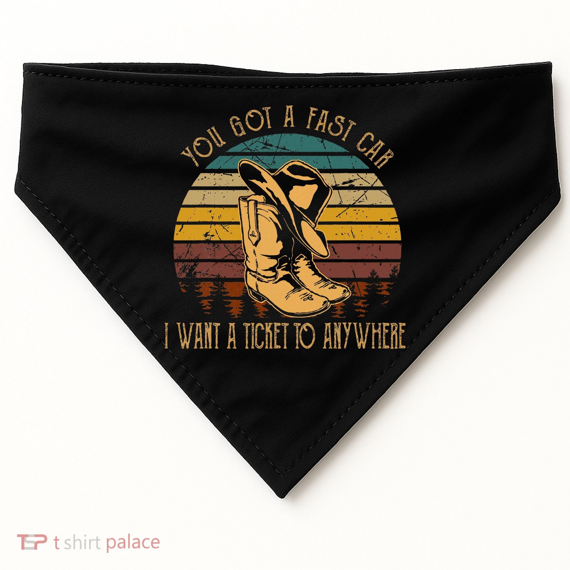 You Got A Fast Car I Want A Ticket To Anywhere USA-Made Doggie Bandana