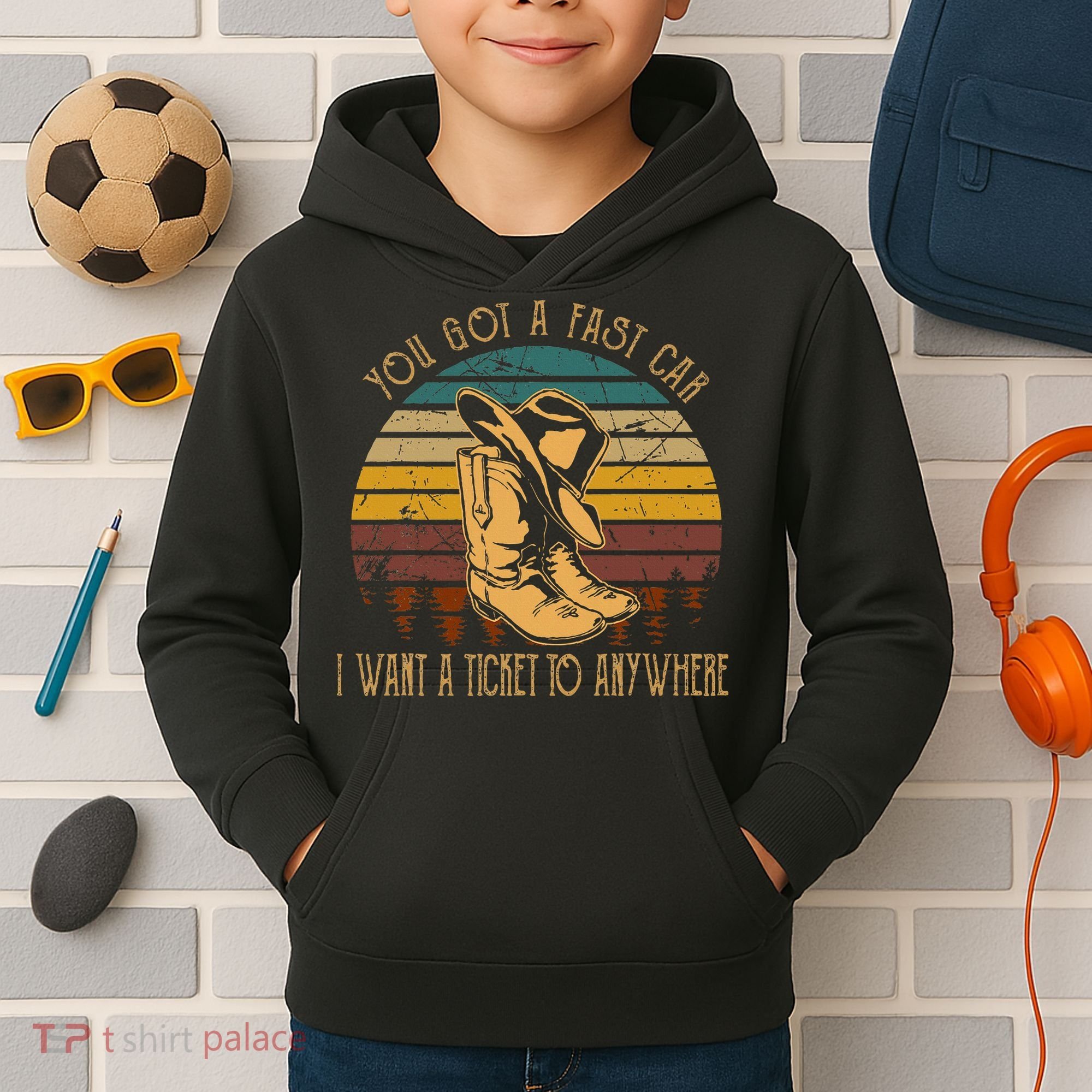 You Got A Fast Car I Want A Ticket To Anywhere Kids Hoodie