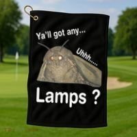 Y'all Got Any Lamps Moth Meme Golf Towel thumb 1