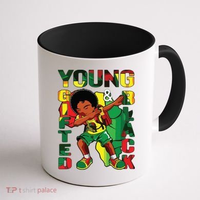 Young Gifted & Black History Month Cute Dabbing Coffee Mug back