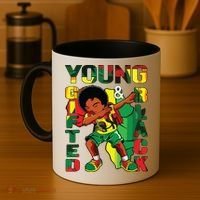 Young Gifted & Black History Month Cute Dabbing Coffee Mug thumb 4
