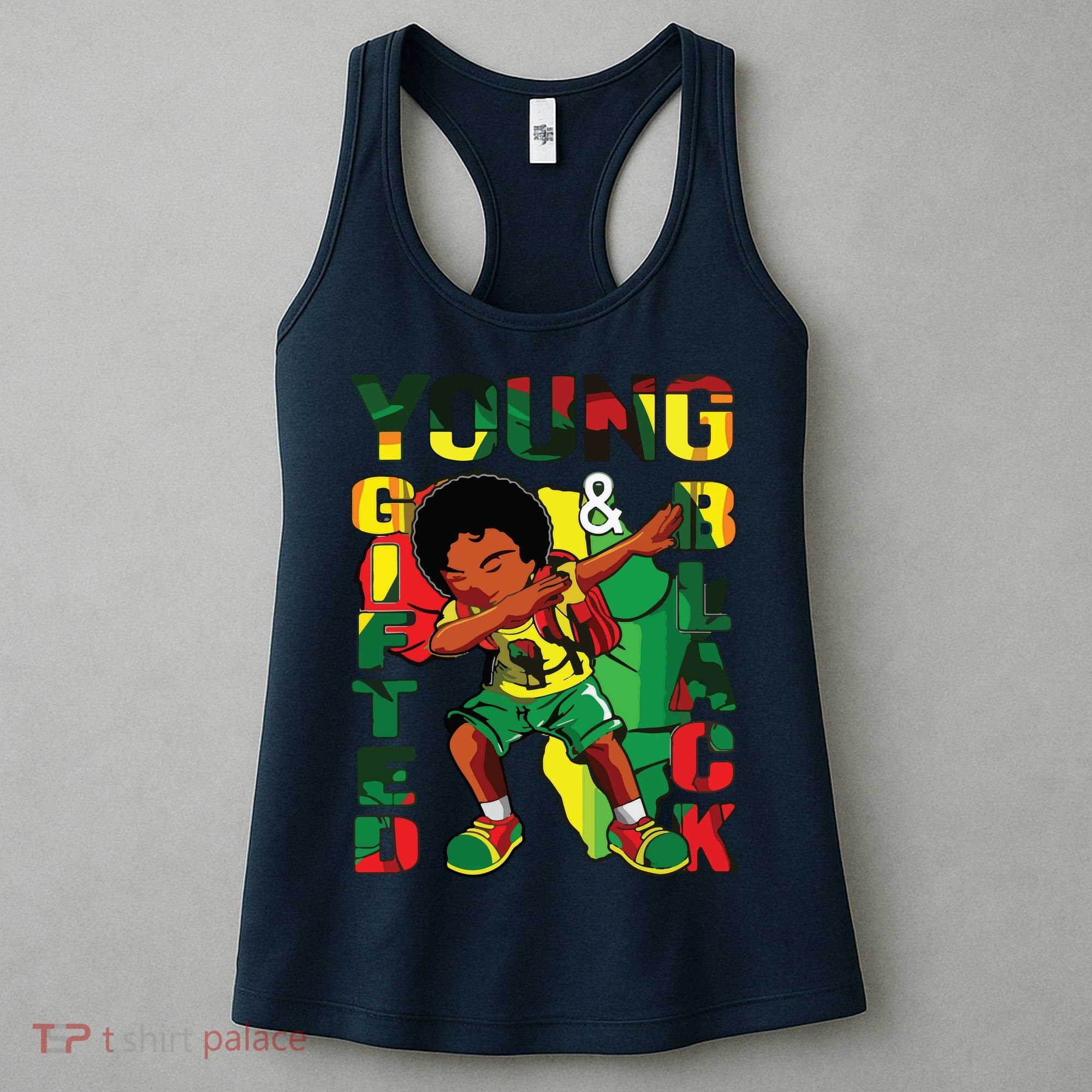 Young Gifted & Black History Month Cute Dabbing Women's Tank Top