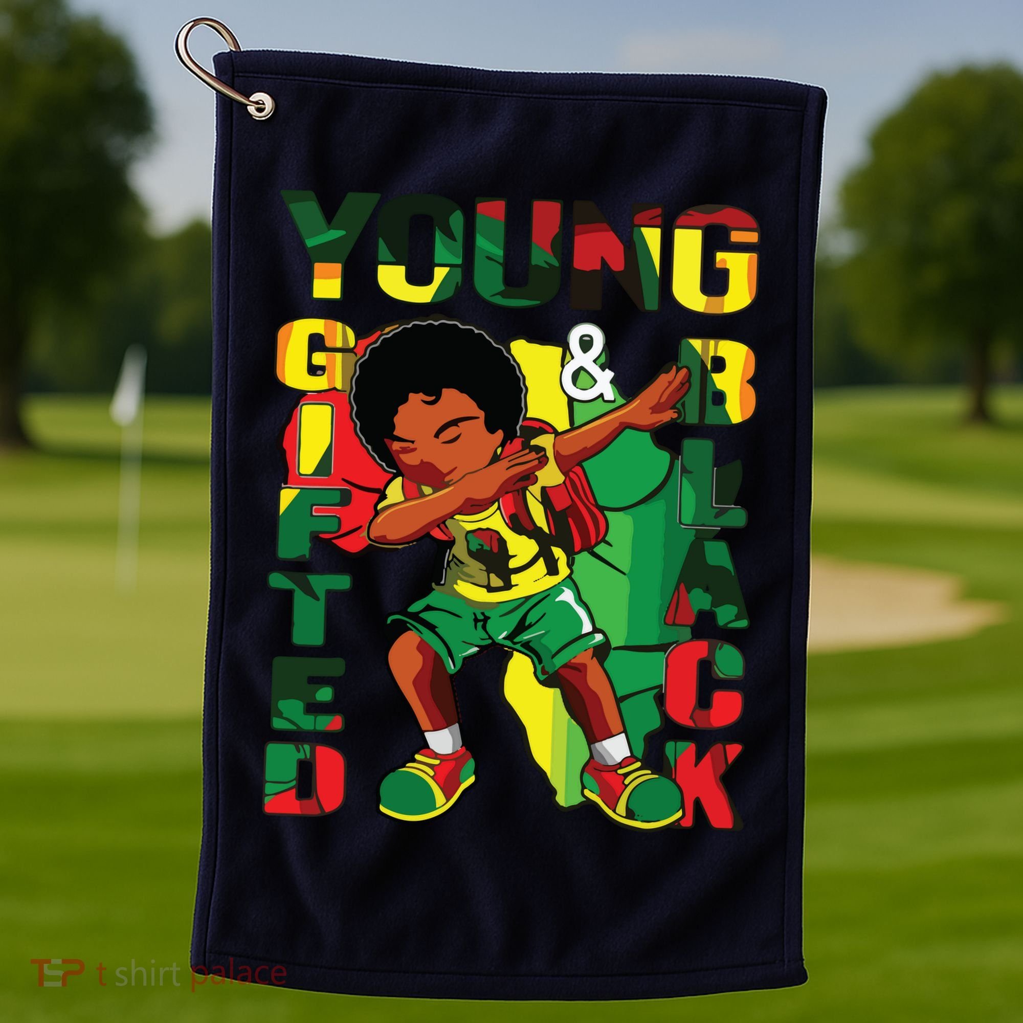Young Gifted & Black History Month Cute Dabbing Golf Towel