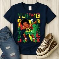 Young Gifted & Black History Month Cute Dabbing Women's T-Shirt thumb 3