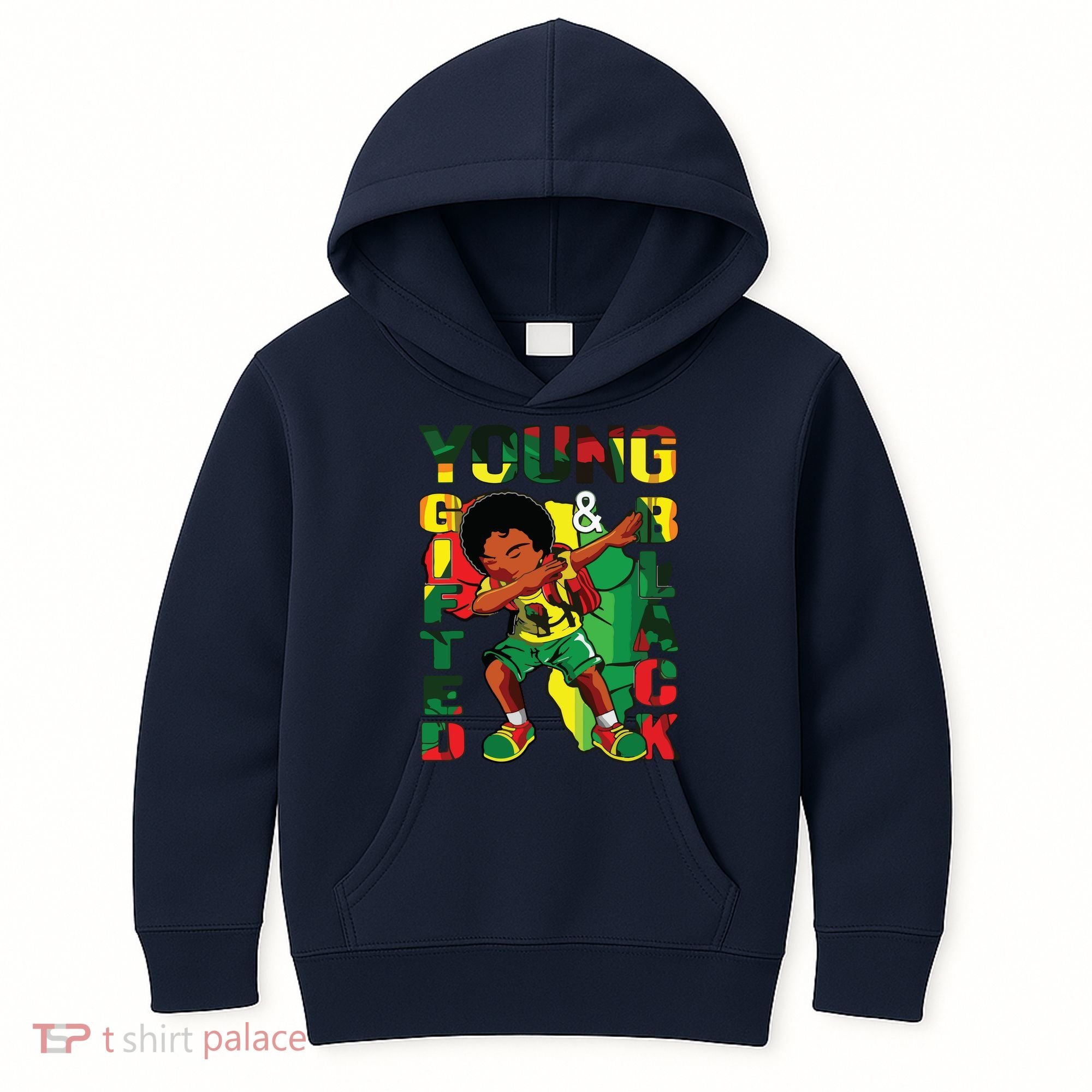 Young Gifted & Black History Month Cute Dabbing Kids Hoodie